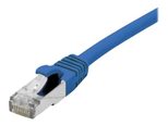 Dexlan Patchkabel Cat. 6A Class EA, S/FTP (PiMF), halogenfrei, mit Rastnasenschutz, blau, 1,0 m