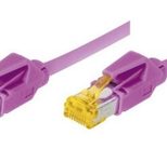 Tecline Patchkabel Cat. 6A (ISO/IEC), S/FTP, halogenfrei, mit Rastnasenschutz, erikaviolett, 0,5 m