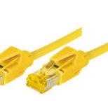 Tecline Patchkabel Cat. 6A (ISO/IEC), S/FTP (PiMF), halogenfrei, mit Rastnasenschutz, gelb, 10,0 m