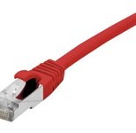 Dexlan Patchkabel Cat. 6A Class EA, S/FTP (PiMF), halogenfrei, mit Rastnasenschutz, rot, 0,5 m