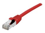 Dexlan Patchkabel Cat. 6A Class EA, S/FTP (PiMF), halogenfrei, mit Rastnasenschutz, rot, 0,5 m