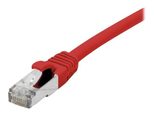 Dexlan Patchkabel Cat. 6A Class EA, S/FTP (PiMF), halogenfrei, mit Rastnasenschutz, rot, 1,0 m