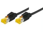 Tecline Patchkabel Cat. 6A (ISO/IEC), S/FTP, halogenfrei, mit Rastnasenschutz, schwarz, 1,0 m