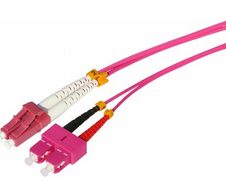 Tecline LWL Patchkabel HD, 50/125 µm, Multimode, OM4-Faser, LC Duplex Stecker / SC Duplex Stecker, erikaviolett, 1,0 m
