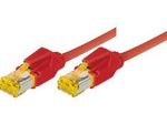 Tecline Patchkabel Cat. 6A (ISO/IEC), S/FTP, halogenfrei, mit Rastnasenschutz, rot, 1,5 m