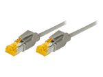 Tecline Patchkabel Cat. 6A (ISO/IEC), S/FTP (PiMF), halogenfrei, mit Rastnasenschutz, grau, 30,0 m