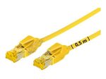 Tecline Patchkabel Cat. 6A (ISO/IEC), S/FTP, halogenfrei, mit Rastnasenschutz, gelb, 0,5 m