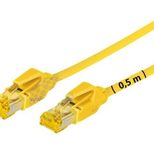 Tecline Patchkabel Cat. 6A (ISO/IEC), S/FTP, halogenfrei, mit Rastnasenschutz, gelb, 0,5 m