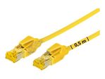 Tecline Patchkabel Cat. 6A (ISO/IEC), S/FTP, halogenfrei, mit Rastnasenschutz, gelb, 0,5 m