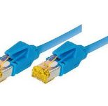 Tecline Patchkabel Cat. 6A (ISO/IEC), S/FTP, halogenfrei, mit Rastnasenschutz, blau, 1,5 m