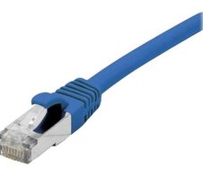 Dexlan Patchkabel Cat. 6A Class EA, S/FTP (PiMF), halogenfrei, mit Rastnasenschutz, blau, 1,5 m