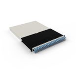 Patchbox patchbox.one Kabeleinzugssystem 30RU/STP (1,8 m) mit 24 Kassetten, Patchkabel Cat. 6a, U/FTP, PoE, Kabel blau