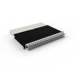 Patchbox patchbox.one Kabeleinzugssystem 8RU/STP (0,8 m) mit 24 Kassetten, Patchkabel Cat. 6a, U/FTP, PoE, Kabel grau