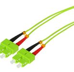 Tecline LWL Patchkabel HD, 50/125 µm, Multimode, OM5-Faser, SC Duplex Stecker/Stecker, limettengrün, 1,0 m