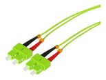 Tecline LWL Patchkabel HD, 50/125 µm, Multimode, OM5-Faser, SC Duplex Stecker/Stecker, limettengrün, 1,0 m
