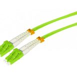 Tecline LWL Patchkabel HD, 50/125 µm, Multimode, OM5-Faser, LC Duplex Stecker/Stecker, limettengrün, 0,5 m