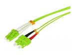 Tecline LWL Patchkabel HD, 50/125 µm, Multimode, OM5-Faser, LC Duplex Stecker / SC Duplex Stecker, limettengrün, 10,0 m