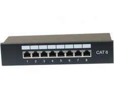 Dexlan 10 Zoll Patchfeld, 8-fach, Cat.6, 1 HE, schwarz