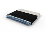 Patchbox patchbox.one Kabeleinzugssystem 8RU/UTP (0,8 m) mit 24 Kassetten, Patchkabel Cat. 6a, U/UTP, PoE++, Kabel blau