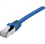 Exertis Connect Patchkabel Cat. 6A, S/FTP (PiMF), halogenfrei, mit Rastnasenschutz, blau, 0,3 m
