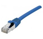 Exertis Connect Patchkabel Cat. 6A, S/FTP (PiMF), halogenfrei, mit Rastnasenschutz, blau, 0,3 m