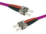 Exertis Connect LWL Patchkabel HD, 50/125 µm, OM4-Faser, 2x ST Stecker/2x ST Stecker, erika-violet, 3,0 m UPC
