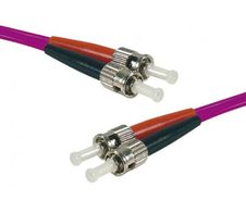 Exertis Connect LWL Patchkabel HD, 50/125 µm, OM4-Faser, 2x ST Stecker/2x ST Stecker, erika-violet, 2,0 m UPC