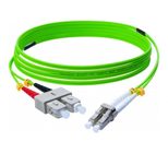 Exertis Connect LWL Patchkabel HD, 50/125 µm, OM5-Faser, SC Duplex Stecker/ LC Duplex Stecker, UPC, lindgrün, 2,0 m