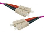 Exertis Connect LWL Patchkabel HD, 50/125 µm, OM4-Faser, SC Duplex Stecker/Stecker, erika-violet, 2,0 m UPC