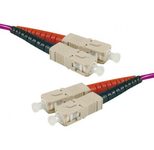 Exertis Connect LWL Patchkabel HD, 50/125 µm, OM4-Faser, SC Duplex Stecker/Stecker, erika-violet, 0,5 m UPC