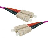 Exertis Connect LWL Patchkabel HD, 50/125 µm, OM4-Faser, SC Duplex Stecker/Stecker, erika-violet, 0,5 m UPC