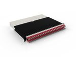 Patchbox patchbox.one Kabeleinzugssystem 8RU/STP (0,8 m) mit 24 Kassetten, Patchkabel Cat. 6a, U/FTP, PoE, Kabel rot