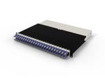Patchbox patchbox.one Kabeleinzugssystem 8RU/STP (0,8 m) mit 24 Kassetten, Patchkabel Cat. 6a, U/FTP, PoE, Kabel violett