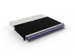 Patchbox patchbox.one Kabeleinzugssystem 8RU/STP (0,8 m) mit 24 Kassetten, Patchkabel Cat. 6a, U/FTP, PoE, Kabel violett