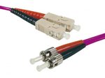 Exertis Connect LWL Patchkabel HD, 50/125 µm, OM4-Faser, 2x ST Stecker/SC Duplex Stecker, erika-violet, 3,0 m UPC