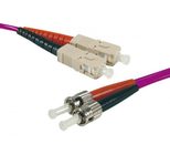 Exertis Connect LWL Patchkabel HD, 50/125 µm, OM4-Faser, 2x ST Stecker/SC Duplex Stecker, erika-violet, 5,0 m UPC