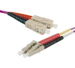 Exertis Connect LWL Patchkabel HD, 50/125 µm, OM4-Faser, SC Duplex Stecker/LC Duplex Stecker, erika-violet, 5,0 m UPC