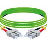 Exertis Connect LWL Patchkabel HD, 50/125 µm, OM5-Faser, SC Duplex Stecker/Stecker, UPC, lindgrün, 10,0 m