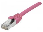 Exertis Connect Patchkabel Cat. 6A, S/FTP (PiMF), halogenfrei, mit Rastnasenschutz, rosa, 25,0 m