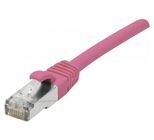Exertis Connect Patchkabel Cat. 6A, S/FTP (PiMF), halogenfrei, mit Rastnasenschutz, rosa, 0,3 m
