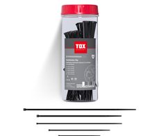 TOX Kabelbinder-Set Clip 100, 160, 200, 250 mm x 2,5, 3,6, 4,8 mm schwarz