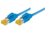 Tecline Patchkabel Cat. 6A (ISO/IEC), S/FTP (PiMF), halogenfrei, mit Rastnasenschutz, blau, 2,0 m