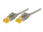 Tecline Patchkabel Cat. 6A (ISO/IEC), S/FTP (PiMF), halogenfrei, mit Rastnasenschutz, grau, 1,5 m