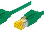 Tecline Patchkabel Cat. 6A (ISO/IEC), S/FTP, halogenfrei, mit Rastnasenschutz, grün, 0,3 m
