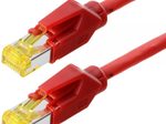 Tecline Patchkabel S/FTP, PiMF, CAT.6A ISO IEC, rot, 0,5 m