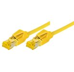 Tecline Patchkabel Cat. 6A (ISO/IEC), S/FTP (PiMF), halogenfrei, mit Rastnasenschutz, gelb, 1,0 m