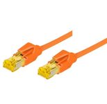 Tecline Patchkabel Cat. 6A (ISO/IEC), S/FTP, halogenfrei, mit Rastnasenschutz, orange, 30,0 m