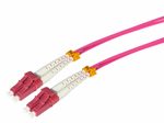 Tecline LWL Patchkabel HD, 50/125 µm, Multimode, OM4-Faser, LC Duplex Stecker/Stecker, erikaviolett, 3,0 m
