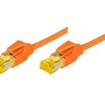 Tecline Patchkabel Cat. 6A (ISO/IEC), S/FTP, halogenfrei, mit Rastnasenschutz, orange, 0,3 m