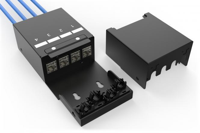 DIGITUS Konsolidierungspunkt-Box, 4 Ports Keystone-Module